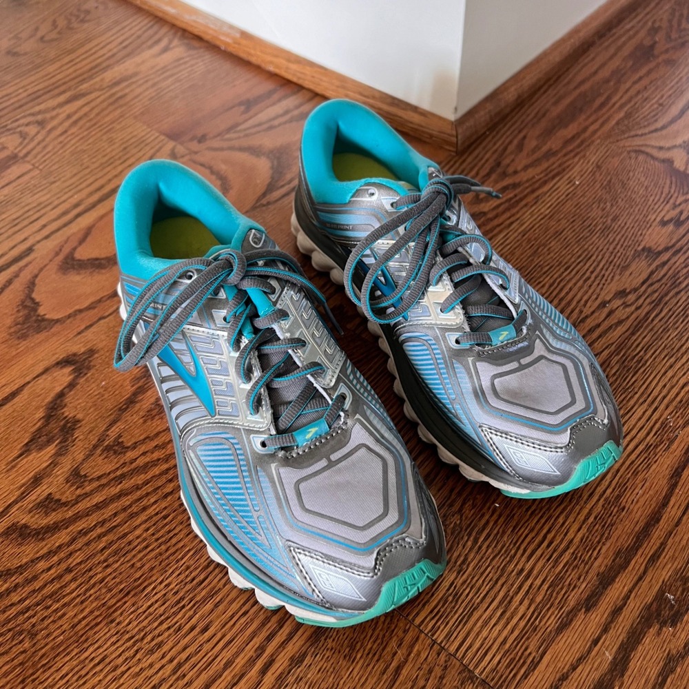 Brooks Glycerin 13 Womens 10 Running Shoes Teal Silver Sneakers 1201971B030 - Picture 3 of 14